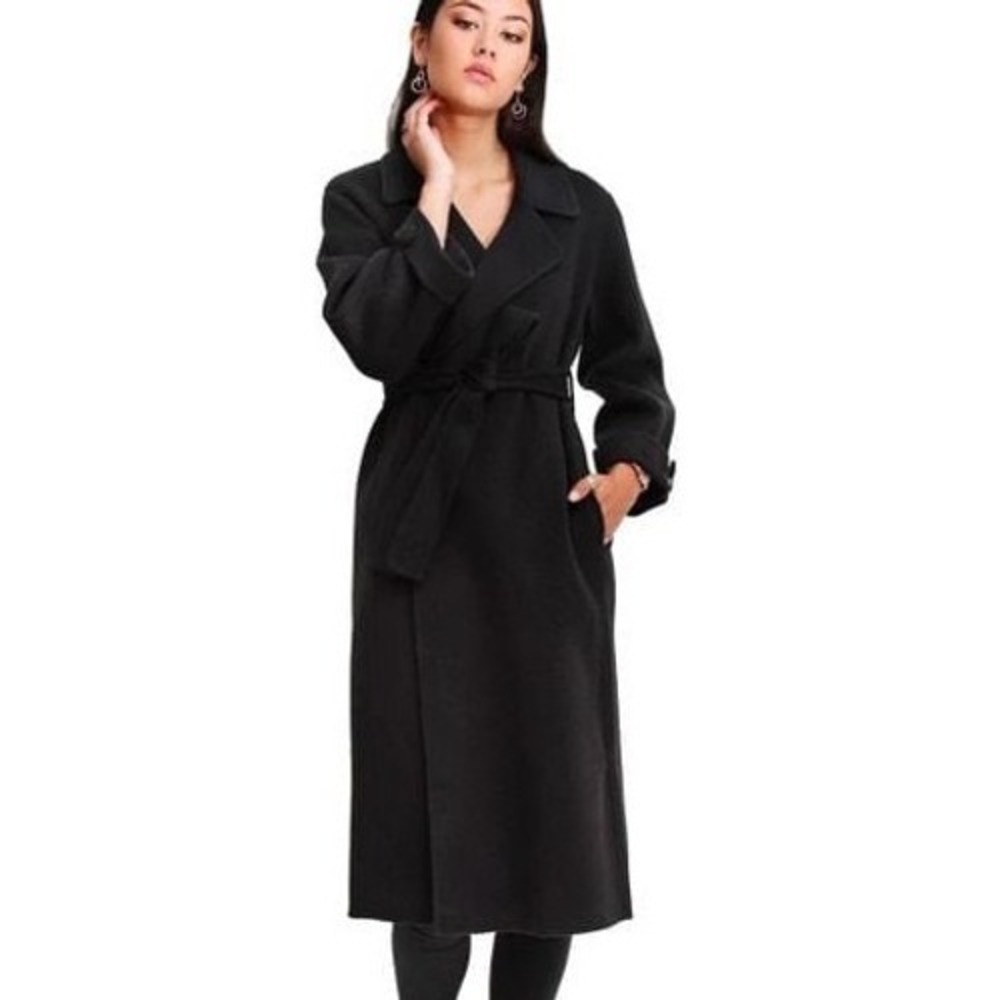 Belle & Bloom Women's Black Stay Wild Oversized‎ Wool Coat Size XS New With Tags
